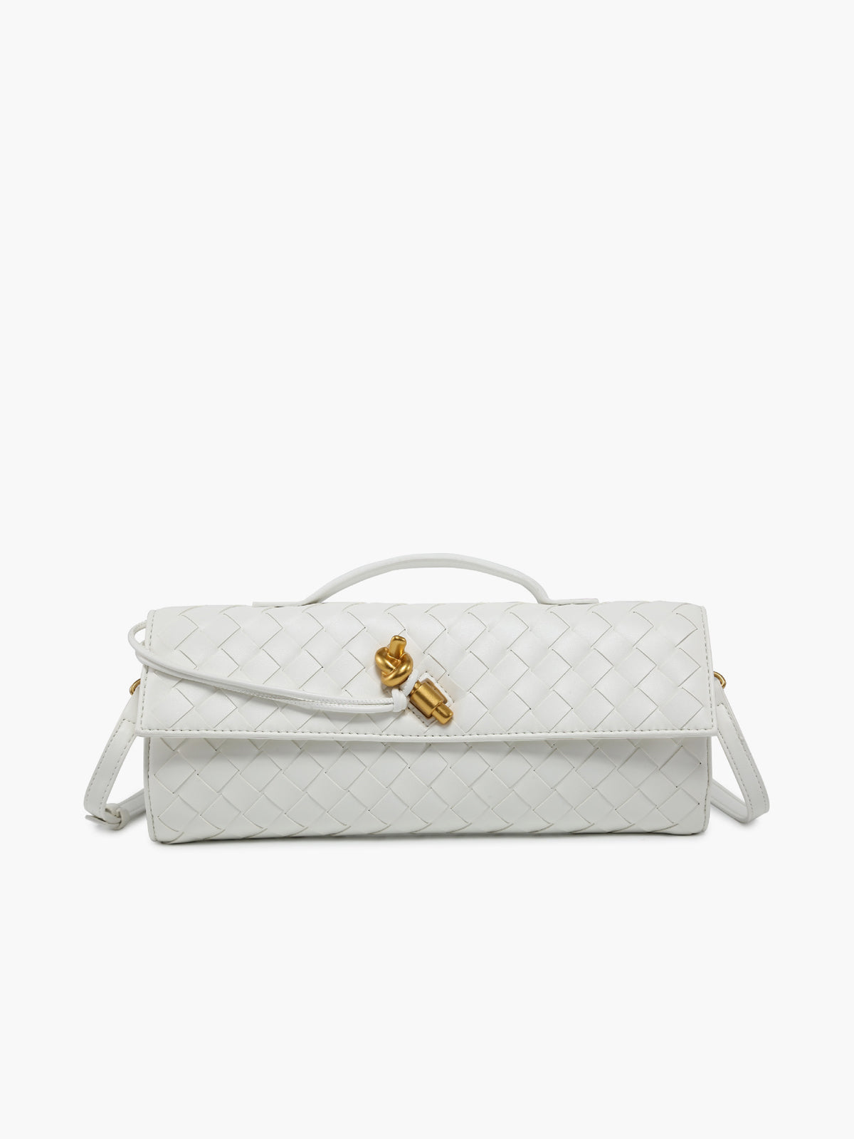 Çift Yönlü Dokuma Flap Clutch Omuz Çantası