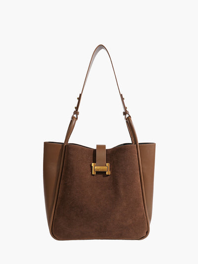 Metal Detaylı Panel Tote Çanta
