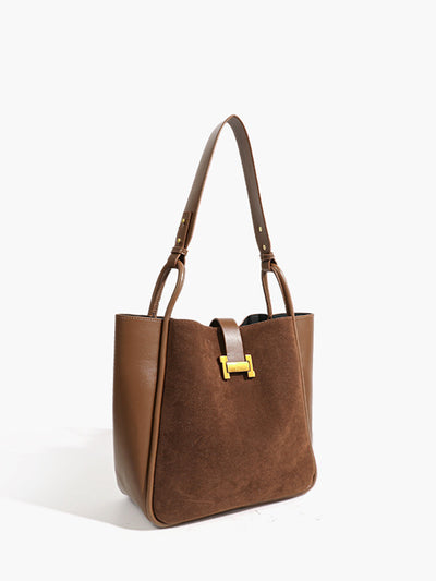 Metal Detaylı Panel Tote Çanta
