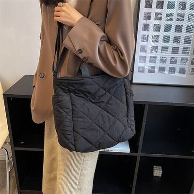 Olives Kapitone Puffer Tote Pamuk Çanta