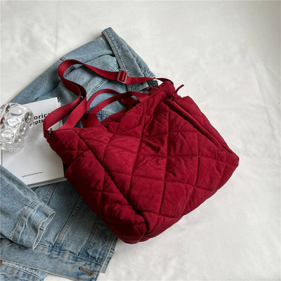 Olives Kapitone Puffer Tote Pamuk Çanta