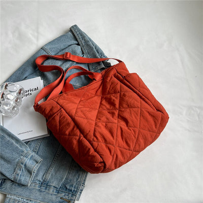 Olives Kapitone Puffer Tote Pamuk Çanta