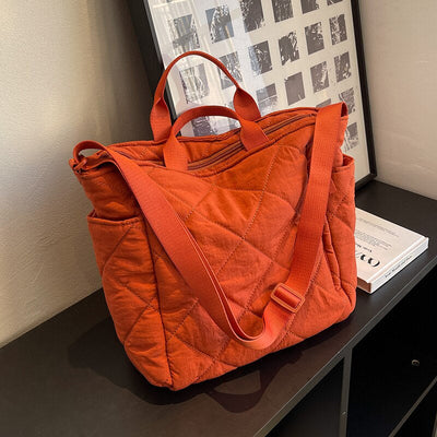 Olives Kapitone Puffer Tote Pamuk Çanta