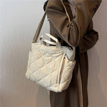 Olives Kapitone Puffer Tote Pamuk Çanta
